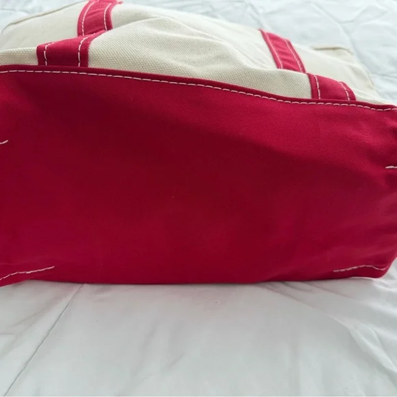 L.L. Bean Canvas Boat and Tote with Red Trim size medium - Picture 3 of 3